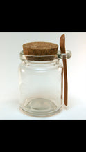 Clear Glass Jar (with cork lid & wooden spoon)