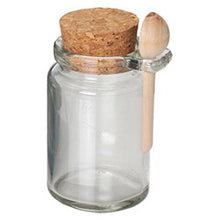 Clear Glass Jar (with cork lid & wooden spoon)
